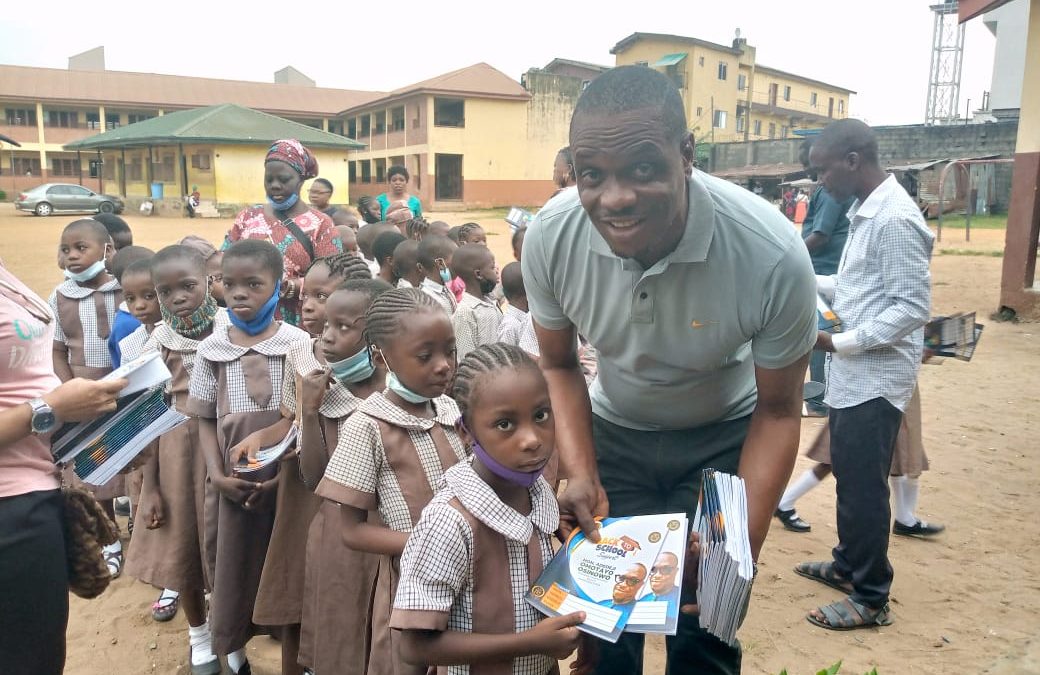 Back to school: Deji Osinowo donates writing Materials to Public Schools